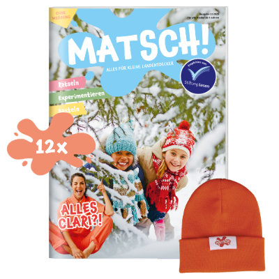 Matsch Heft mit Farbklecks in dem 12x steht und daneben ein Bild des Stundenplans