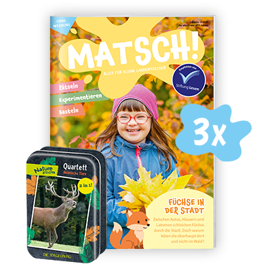 Matsch Heft mit Farbklecks in dem 3x steht