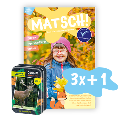 Matsch Heft mit Farbklecks in dem 3x steht